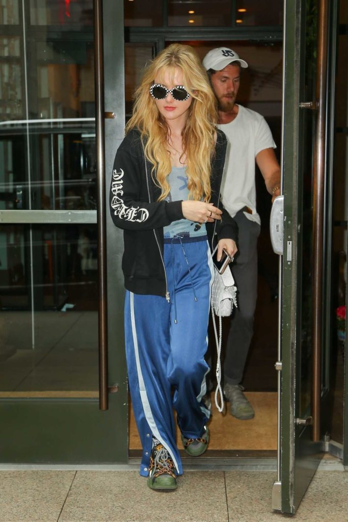 Kathryn Newton in a Blue Track Pants
