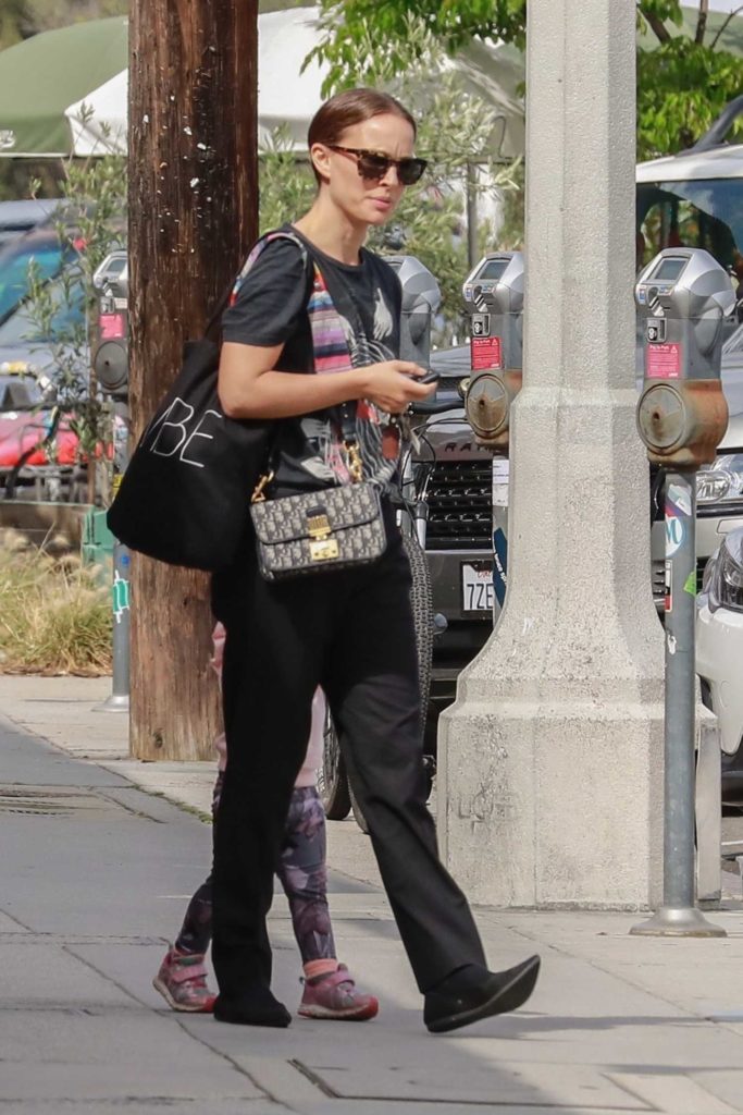 Natalie Portman in a Black T-Shirt