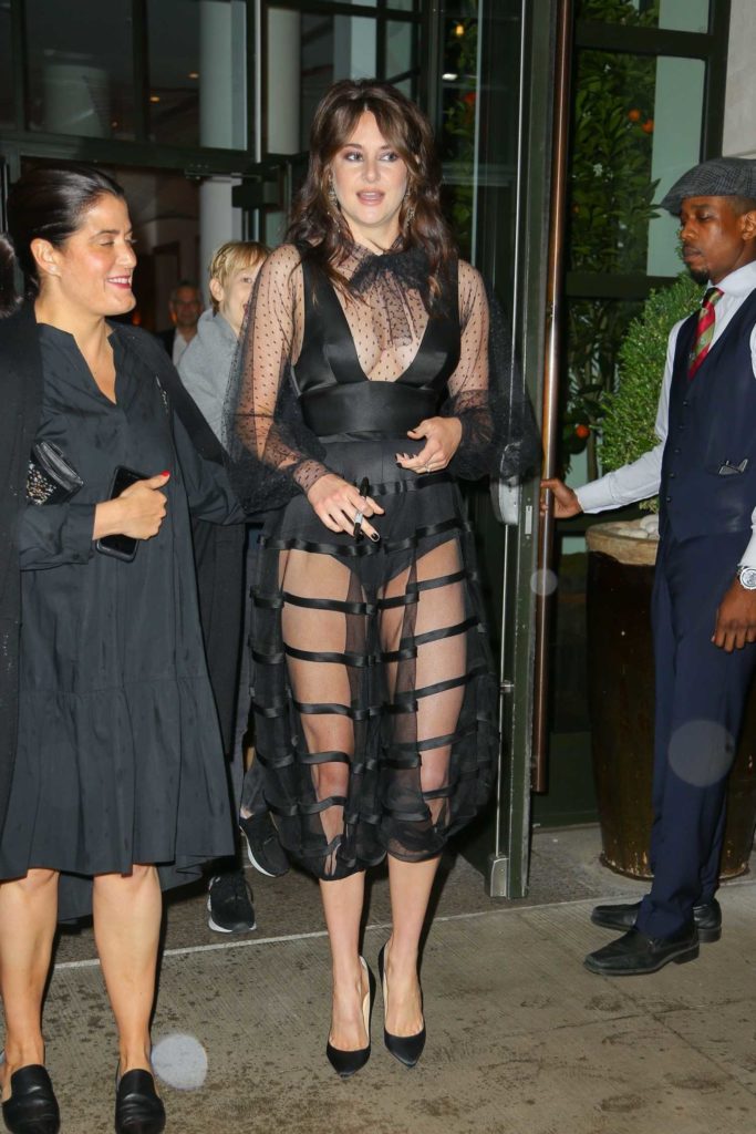 Shailene Woodley in a Black See-Through Dress