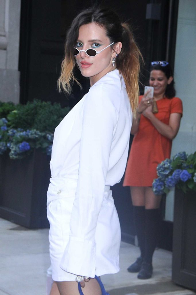 Bella Thorne in a White Suit