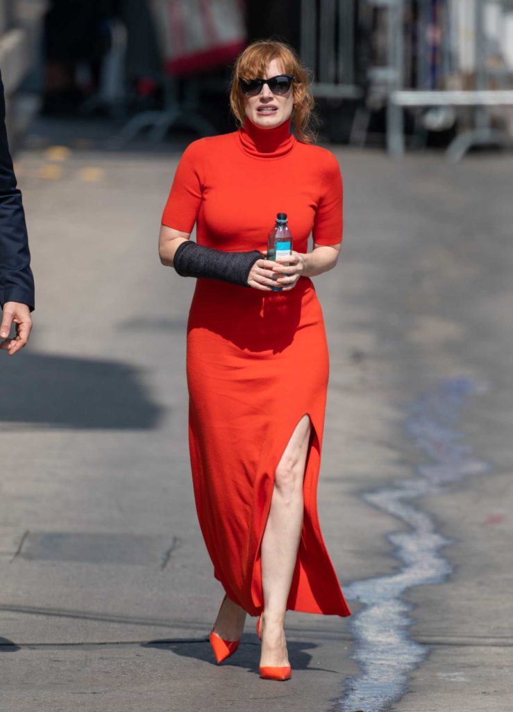 Jessica Chastain in a Red Dress