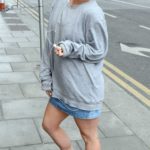Jorgie Porter in a Gray Sweatshirt Was Seen Out in Dublin