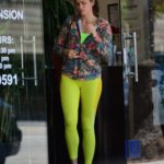 Shantel VanSanten in a Neon Green Leggings Visits a Nail Salon in Studio City