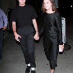 Bailee Madison in a Black Dress Arrives at Craig’s Restaurant in West Hollywood