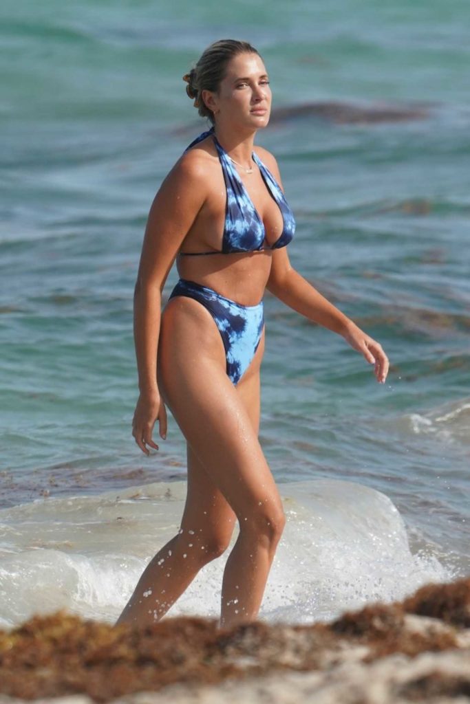 Francesca Aiello in a Blue Bikini