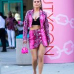 CJ Perry in a Purple Suit Leaves 2019 BeautyCon Festival in Los Angeles