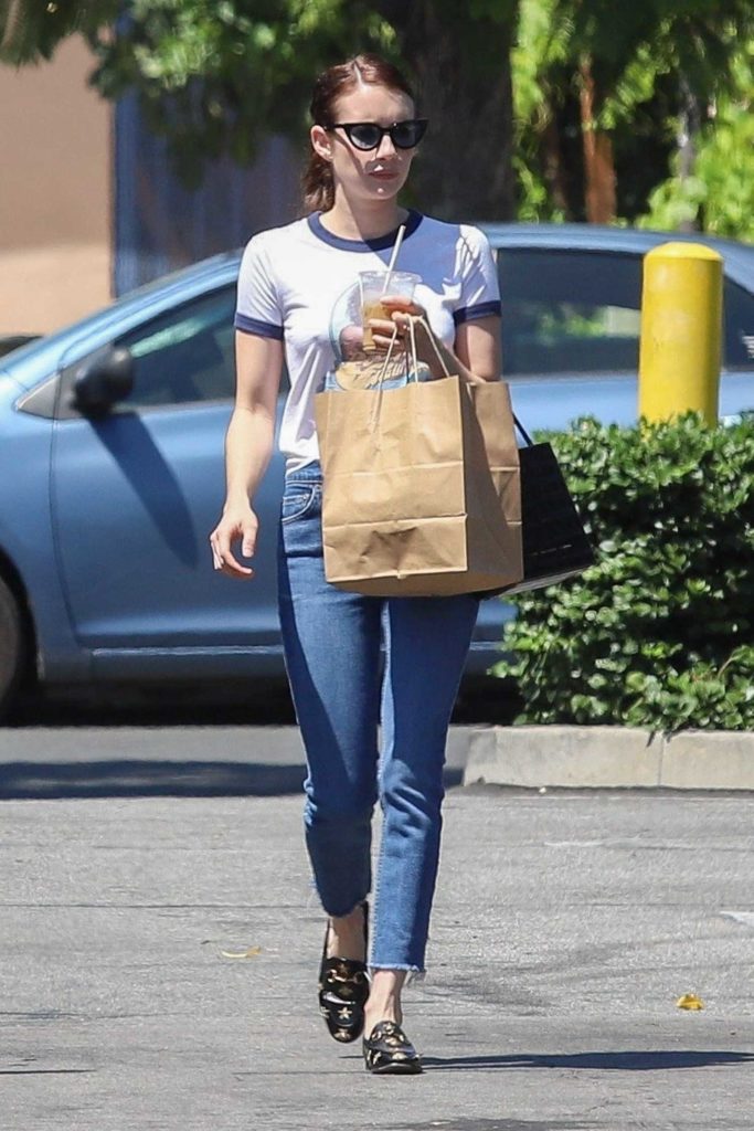 Emma Roberts in a White Tee