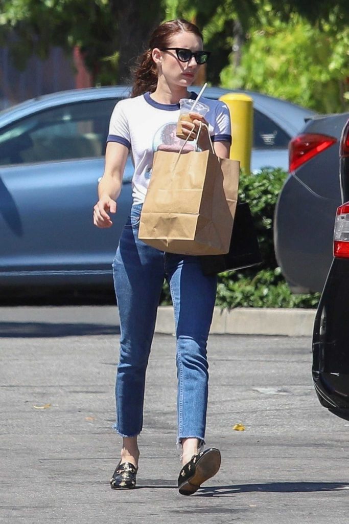 Emma Roberts in a White Tee