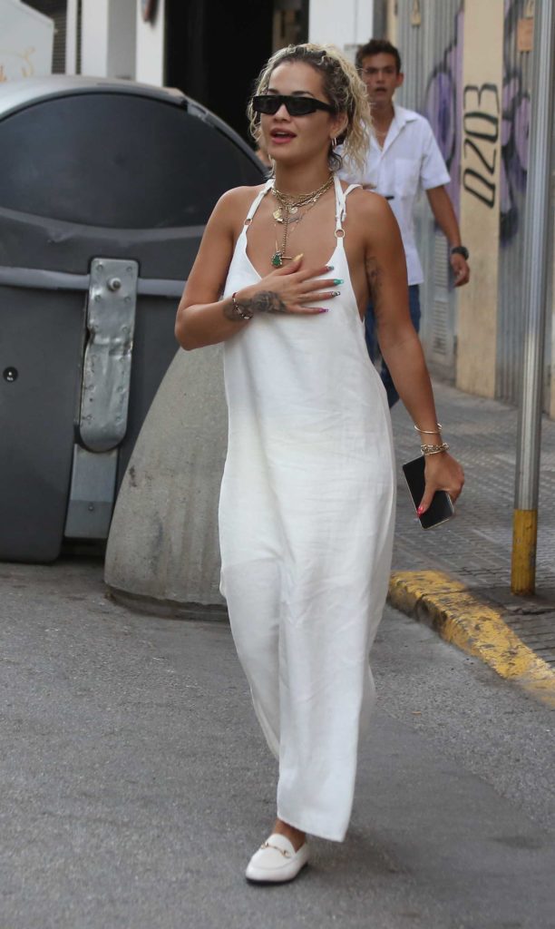 Rita Ora in a White Dress