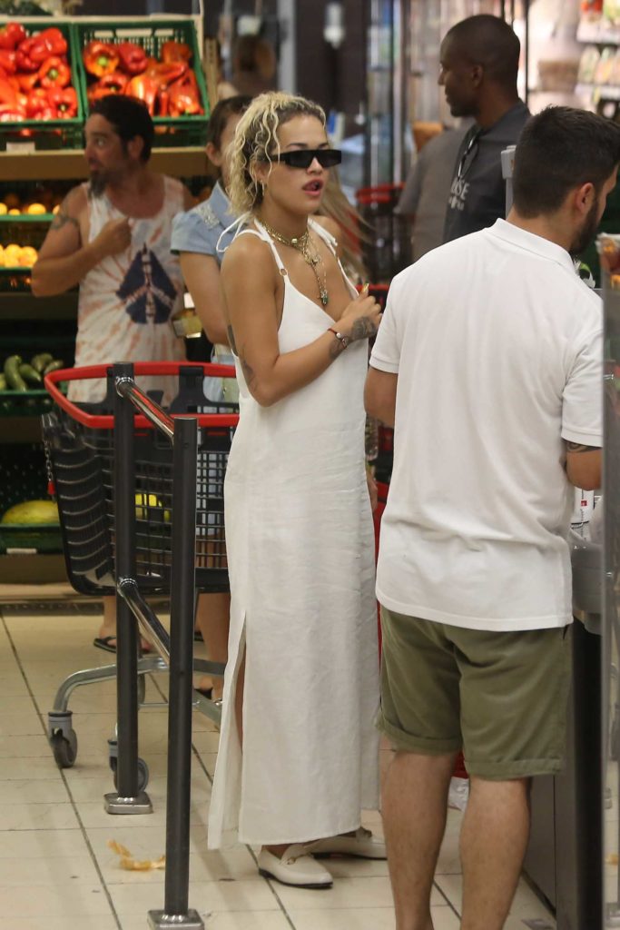 Rita Ora in a White Dress