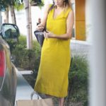 Teri Hatcher in a Yellow Dress Out Shopping in West Hollywood