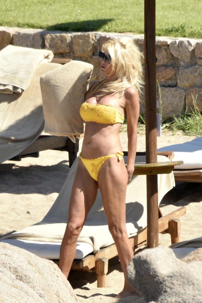 Victoria Silvstedt in a Yellow Bikini