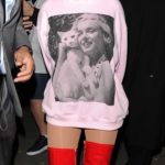 Christina Aguilera in a Pink Marilyn Monroe Hoody Leaves the Royal Opera House in London
