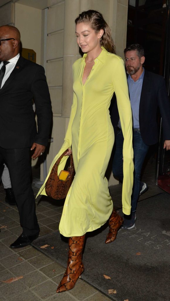 Gigi Hadid in a Yellow Dress
