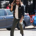Jason Momoa in a Green Pants Was Seen Out in New York