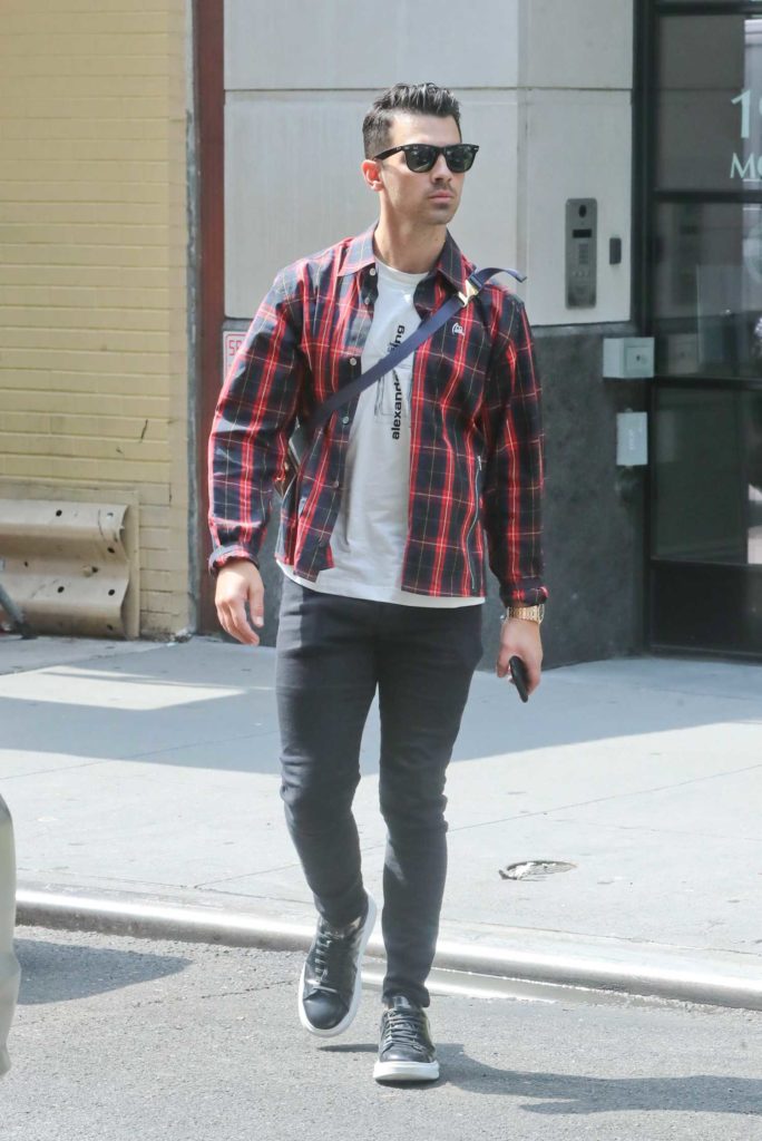 Joe Jonas in a Plaid Shirt