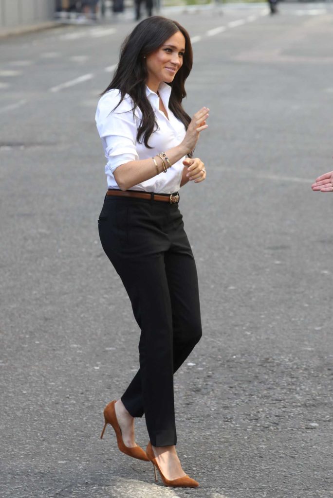 Meghan Markle in a White Blouse