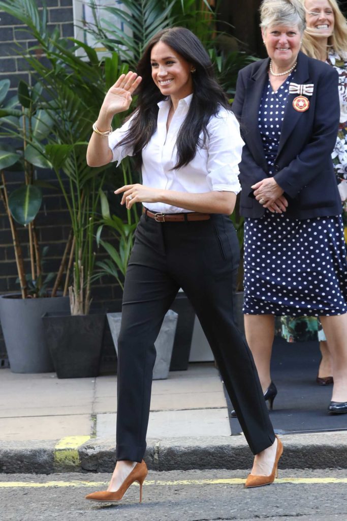 Meghan Markle in a White Blouse