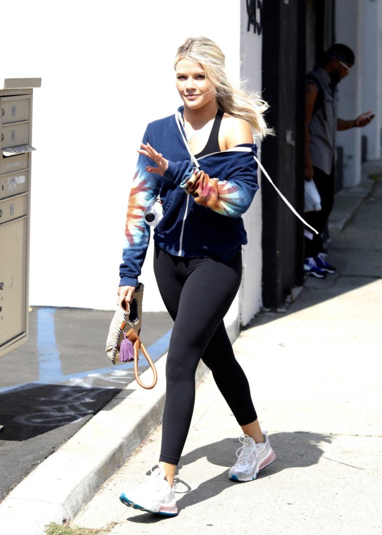 Witney Carson in a Black Leggings Arrives at DWTS Rehearsals Studios in