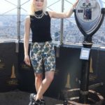 Zara Larsson in a Floral Shorts Attends Empire State Building in New York