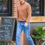 Alexander Skarsgard in a Beige Sweater Was Seen Out in New York City