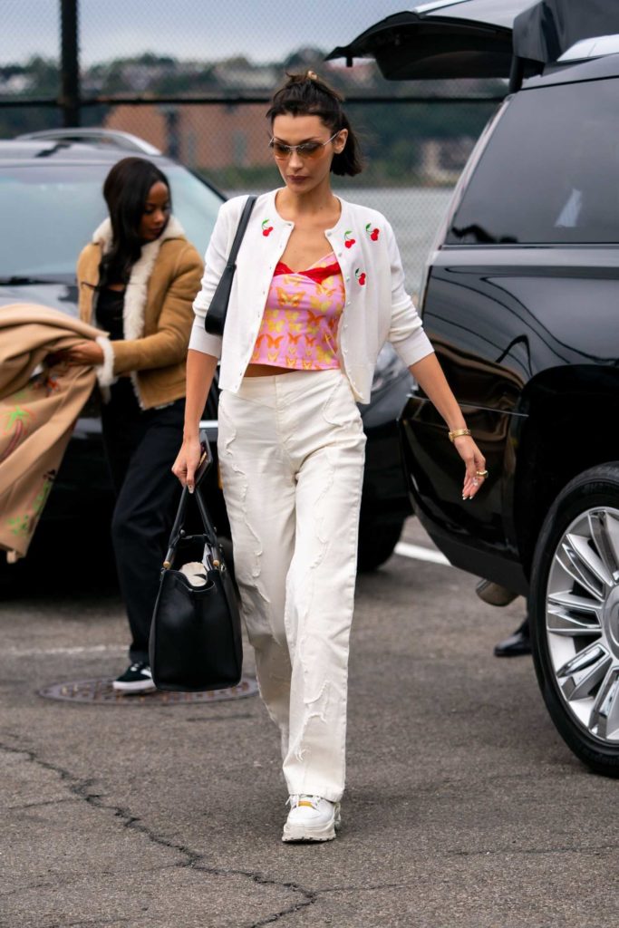 Bella Hadid in a White Pants