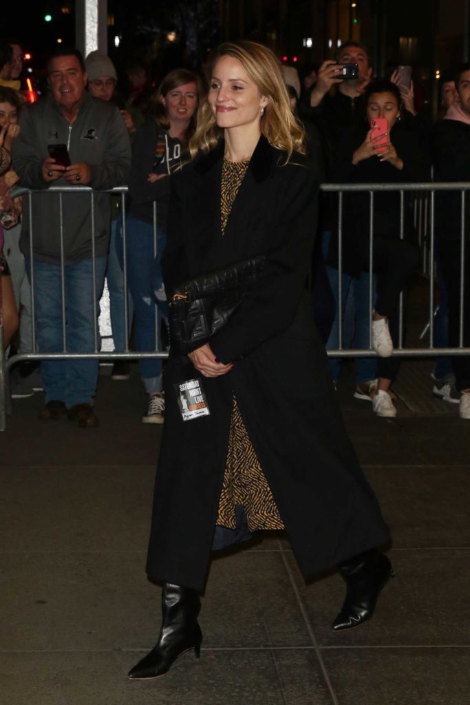 Dianna Agron in a Black Coat