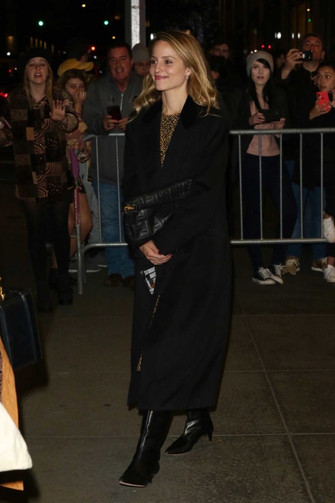 Dianna Agron in a Black Coat