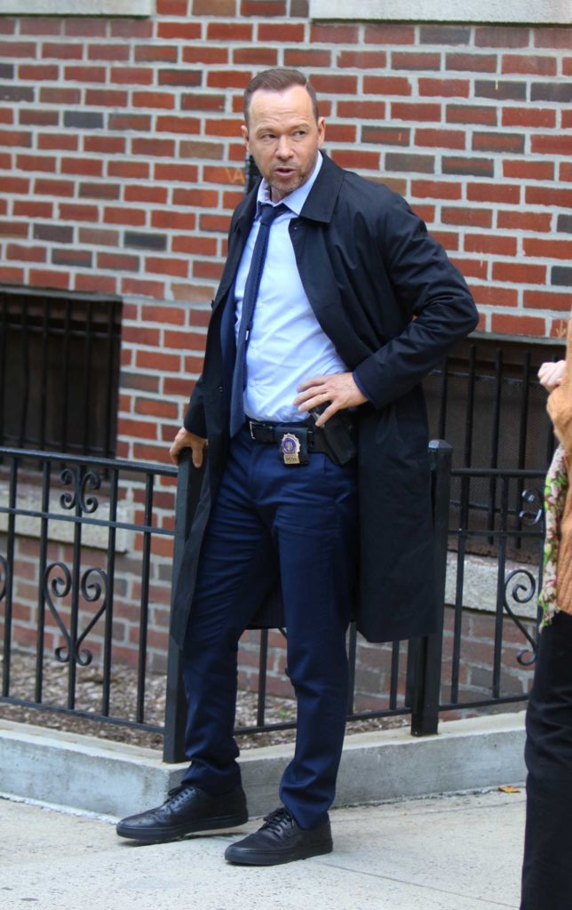 Donnie Wahlberg in a Black Trench Coat