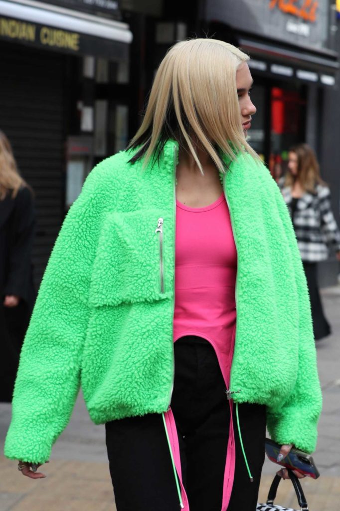 Dua Lipa in a Neon Green Jacket