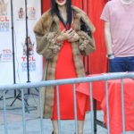 Bai Ling in a Beige Coat Leaves the TCL Chinese Theater in Hollywood
