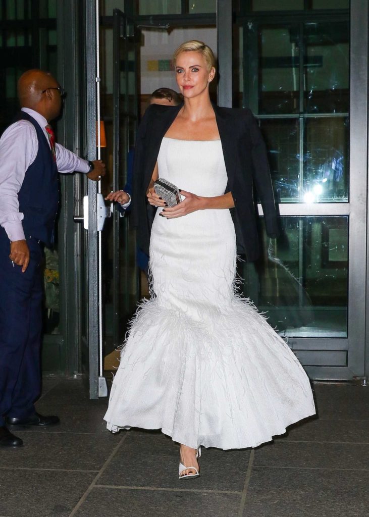 Charlize Theron in a White Dress
