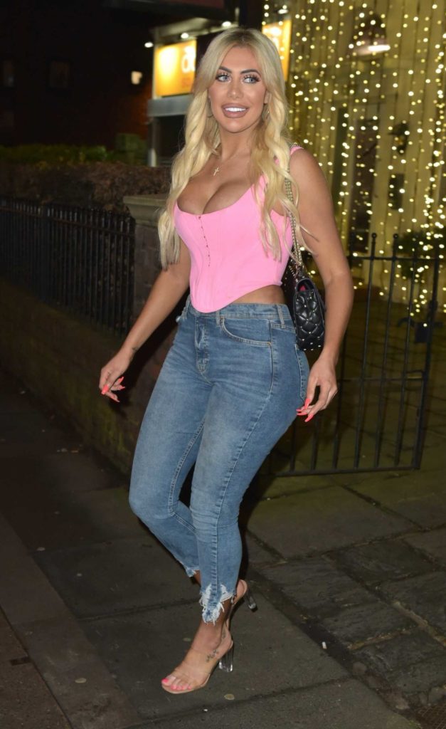 Chloe Ferry in a Pink Blouse