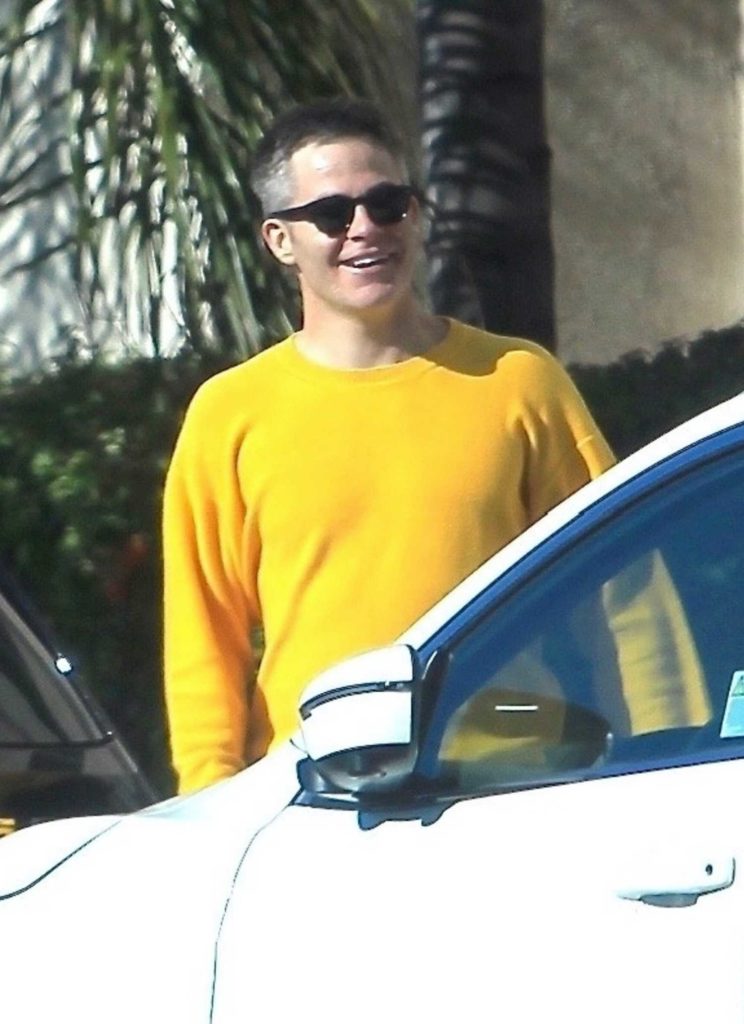 Chris Pine in a Yellow Sweatshirt