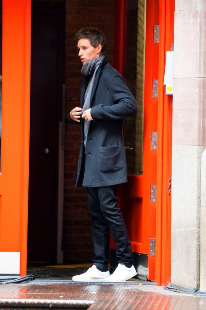 Eddie Redmayne in a Black Coat