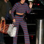 Halsey in a Striped Suit Arrives at the Z100 Jingle Ball in New York