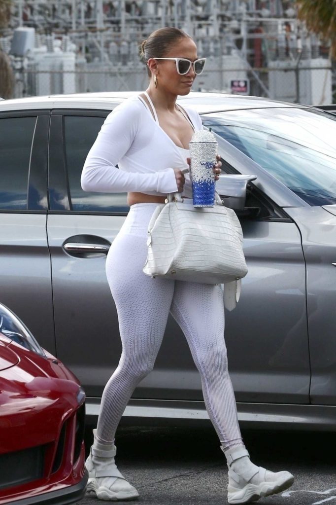Jennifer Lopez in a Silver Leggings
