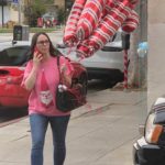 Jennifer Love Hewitt in a Pink Tee Was Seen with Some Candy Cane Balloons in Santa Monica