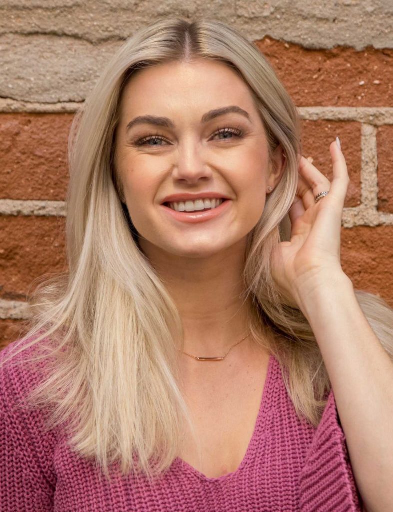 Lindsay Arnold in a Purple Sweater
