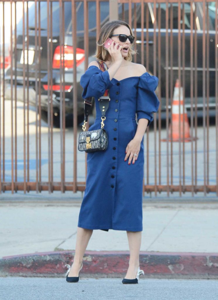 Natalie Portman in a Blue Dress