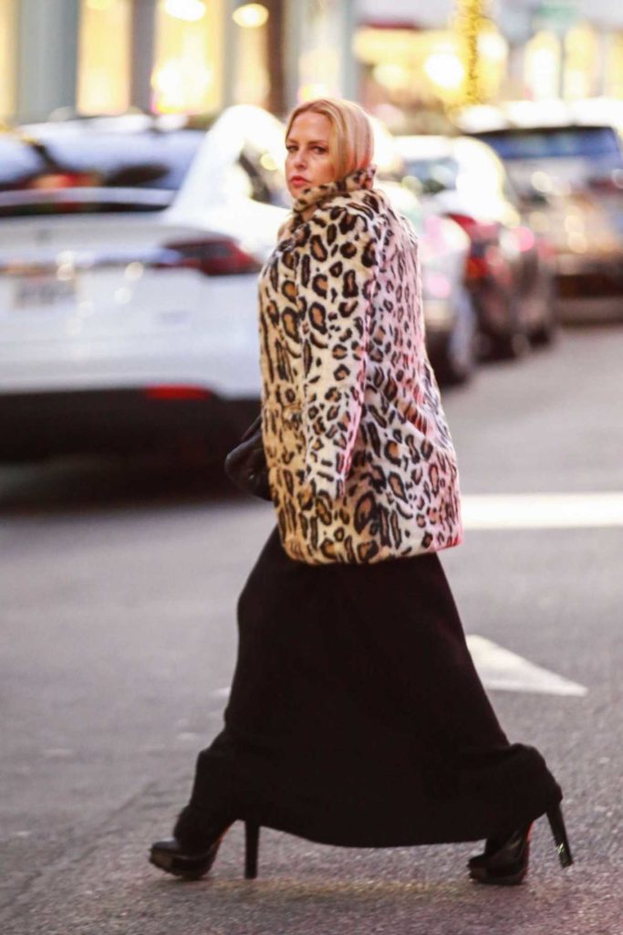 Rachel Zoe in a Leopard Print Fur Coat