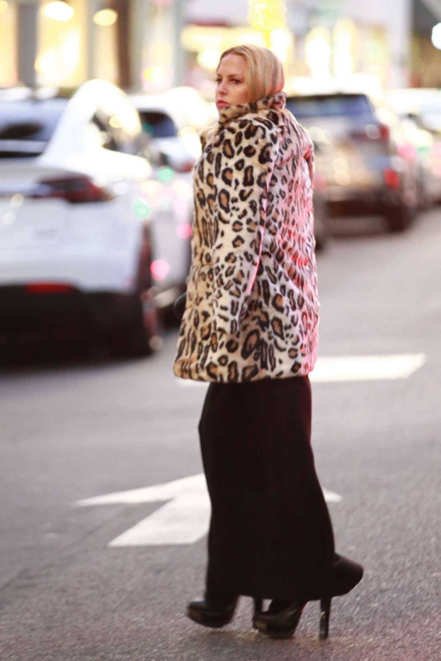 Rachel Zoe in a Leopard Print Fur Coat Was Seen Out in Beverly Hills