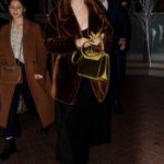 Saoirse Ronan in a Brown Fur Coat Leaves the Soho Hotel in London