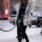 Victoria Justice in a Zebra Print Blazer Was Seen Out in Tribeca