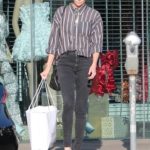 Charlize Theron in a Striped Shirt Goes Shopping in Hollywood
