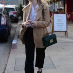 Elle Fanning in a Beige Coat Goes Shopping in LA