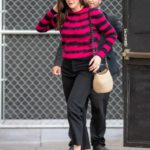 Liv Tyler in a Striped Sweater Arrives at the Jimmy Kimmel Live in Los Angeles