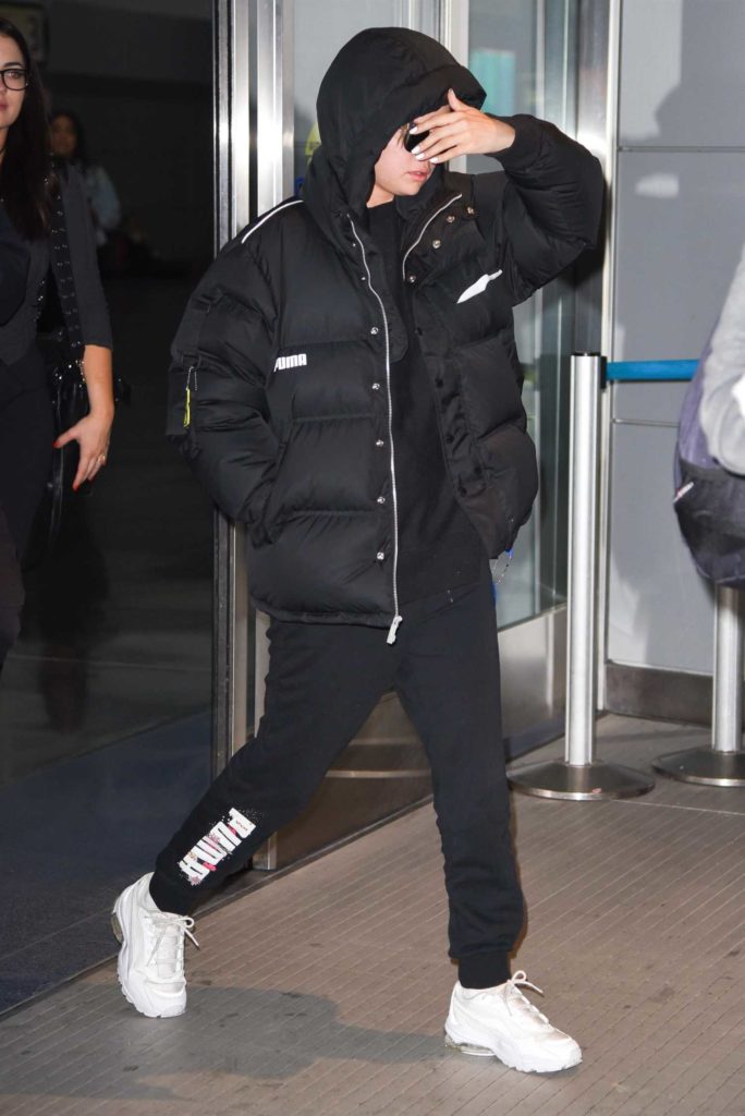 Selena Gomez in a Black Puffer Jacket