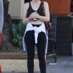 Dakota Fanning in a Black Top Leaves Her Workout in LA