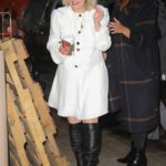 Elisabeth Moss in a White Short Dress Was Seen Out in New York
